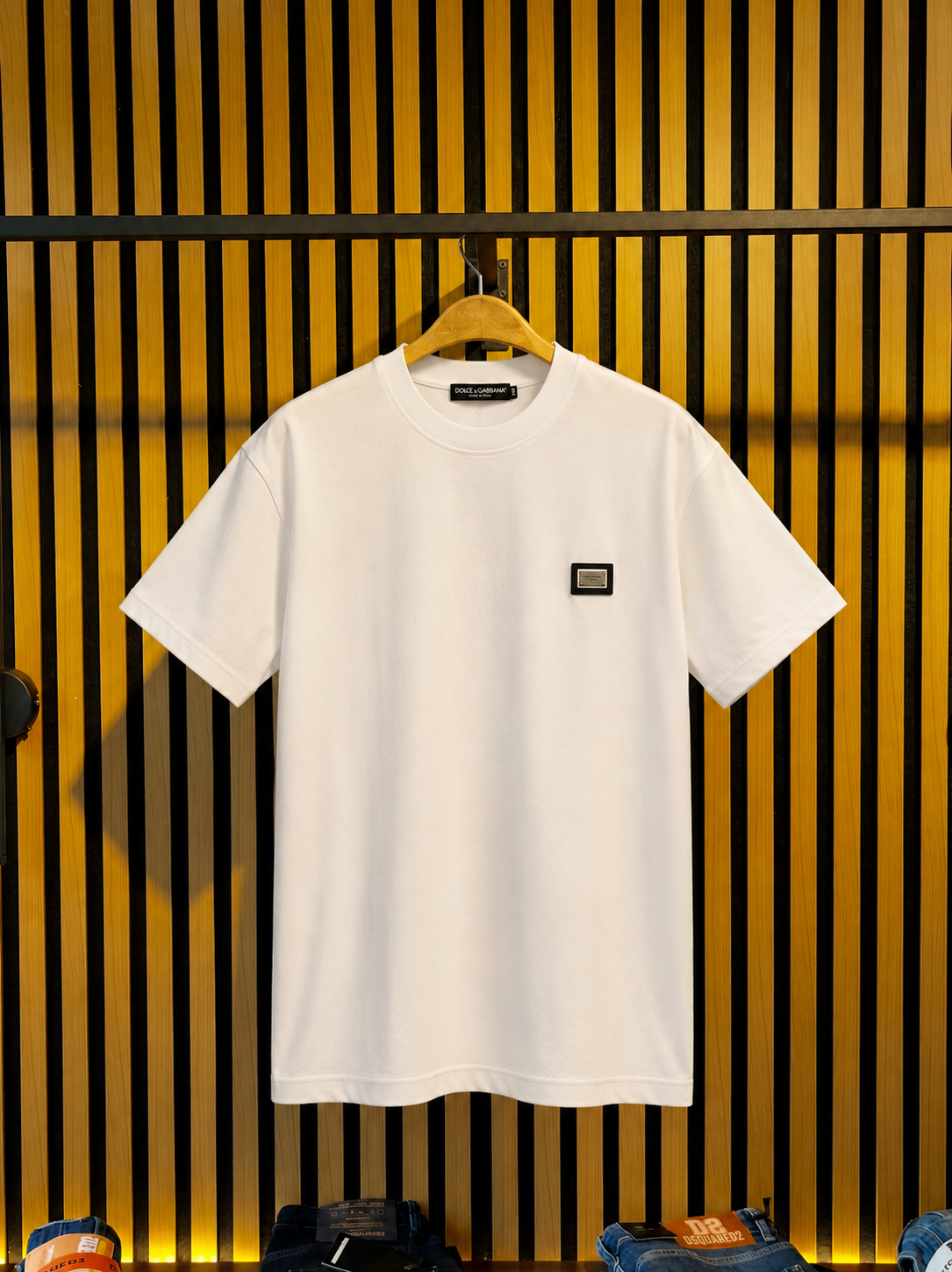 DOLCE&GABBANA Beyaz Logo Detaylı T-shirt