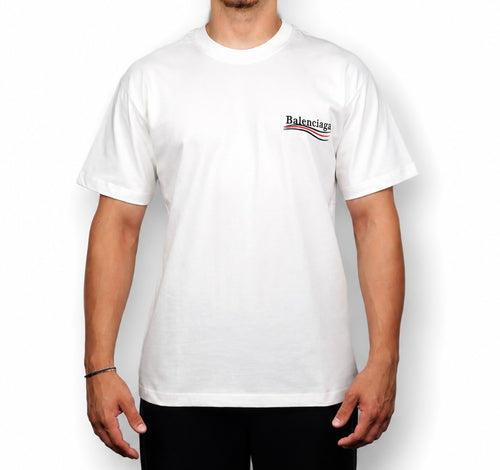 BALENCIAGA Beyaz Nakış İşlemeli T-Shirt